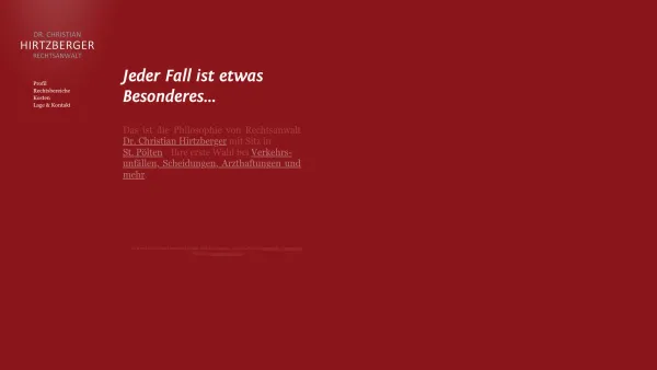 Website Screenshot: Rechtsanwaltskanzlei Dr. Christian Hirtzberger St. Pölten - Rechtsanwalt Dr. Christian Hirtzberger - St.Pölten - Date: 2023-06-15 16:02:34