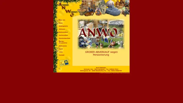 Website Screenshot: Anwo Wohn und Gartenaccessoires - A N W O - ANDERS WOHNEN - Date: 2023-06-22 15:00:05