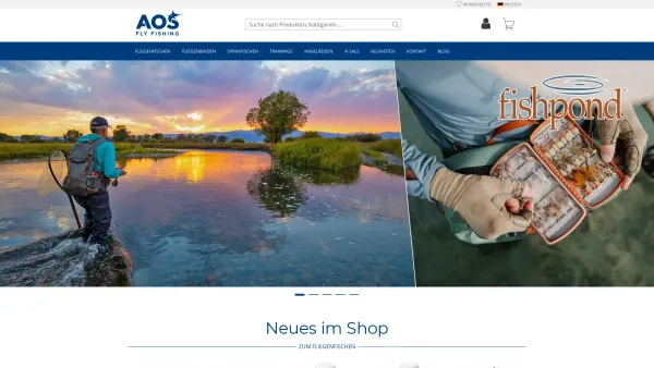 Website Screenshot: Austrian Outdoor Sports www.aos.cc - AOS - Fliegenfischen, Fliegenbinden, Spinnfischen - Online kaufen, gratis Lieferung ab 49 Euro - Date: 2023-06-14 10:38:47
