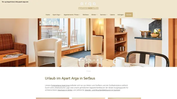 Website Screenshot: Appartements Serfaus Ferienwohnungen Serfaus Apart Arga - Apart Arga - Appartements in Serfaus - Date: 2023-06-22 12:13:09