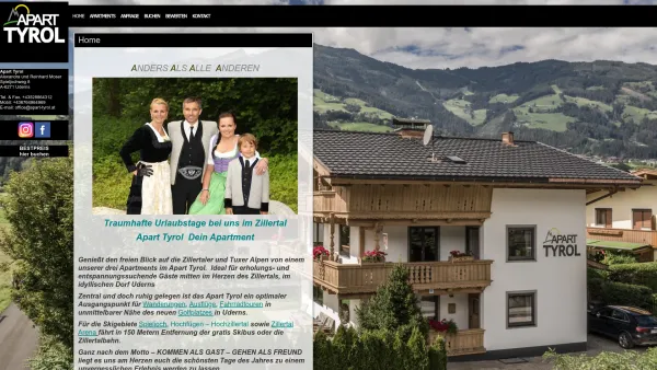 Website Screenshot: Apart Tyrol A-6271 Uderns - Apart Tyrol Uderns - Date: 2023-06-22 12:13:09