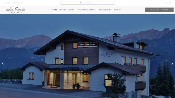 Website Screenshot: Apartments Maria-Theresia - Ferienwohnungen/Appartements in Serfaus in Tirol - Appartements Maria Theresia - Date: 2023-06-14 10:37:49
