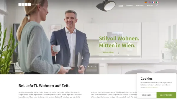 Website Screenshot: Witz Apartment - BeLLeArTi | Wohnen auf Zeit. Mitten in Wien. - Date: 2023-06-14 10:38:47