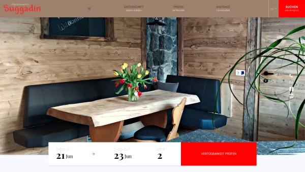 Website Screenshot: Apartments Suggadin - Willkommen bei Apartments Suggadin im Montafon - exklusive Ferienwohnungen in bester Lage. | Apartment Suggadin - Date: 2023-06-22 12:13:09
