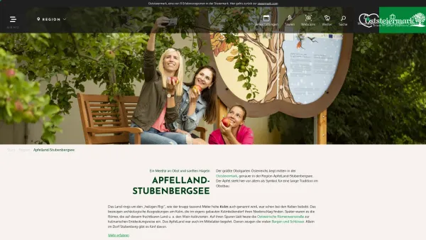 Website Screenshot: Tourismusverband Apfelland-Stubenberg am Apfelland - Urlaub im Apfelland-Stubenbergsee | Oststeiermark - Date: 2023-06-22 12:13:09