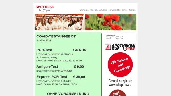 Website Screenshot: Apotheke am Lainzer Platz - Herzlich Willkommen bei uns | apolainz.at | Apotheke am Lainzer Platz - Date: 2023-06-22 12:13:09
