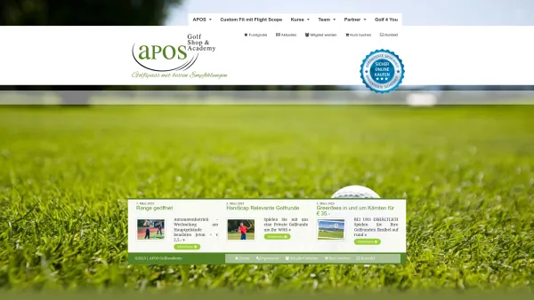 Website Screenshot: Apos Golfacademy 2005 - APOS Golfacademy - Golfspass mit besten Empfehlungen - Date: 2023-06-22 12:13:09