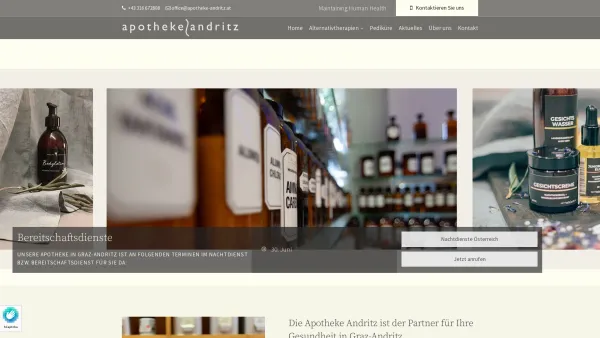 Website Screenshot: Apotheke Andritz Mitglied der Rat&TaT Apothekengruppe der wichtigsten und größten Gruppe Österreich - Apotheke Andritz in Graz-Andritz - Date: 2023-06-22 12:13:09