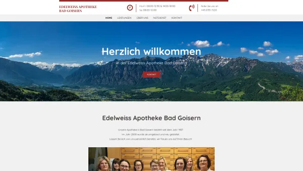 Website Screenshot: EDELWEIß APOTHEKE Mag. pharm. Helmut Schreiber - Edelweiss Apotheke in Bad Goisern am Hallstättersee - Date: 2023-06-22 12:13:09