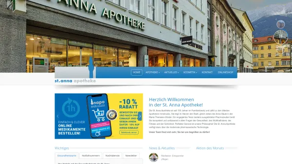 Website Screenshot: St. Anna Apotheke Innsbruck Maria Theresien Strasse - St. Anna Apotheke | - Date: 2023-06-22 12:13:09
