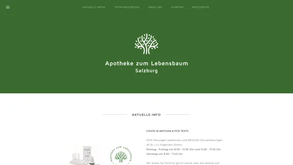 Website Screenshot: Apotheke zum Lebensbaum - Apotheke zum Lebensbaum | Salzburg Gneis - Date: 2023-06-22 12:13:09