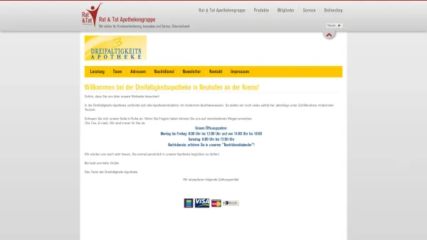 Website Screenshot: Dreifaltigkeits-Apotheke Neuhofen/Krems - Rat & Tat | Dreifaltigkeitsapotheke | Willkommen bei der Dreifaltigkeitsapotheke in Neuhofen an der Krems! - Date: 2023-06-22 12:13:09