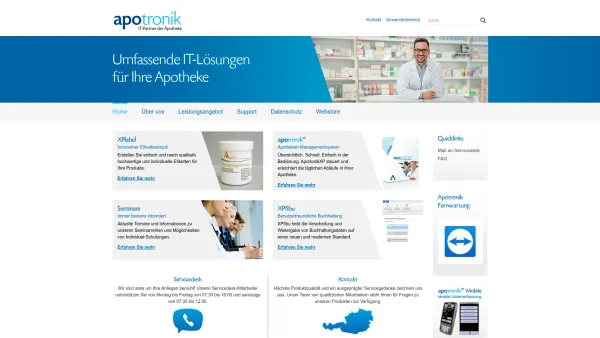 Website Screenshot: APOTRONIK Datenservice GmbH - apotronik IT-Partner der Apotheke – Digitales Rundumservice für die Apotheke - Date: 2023-06-15 16:02:34