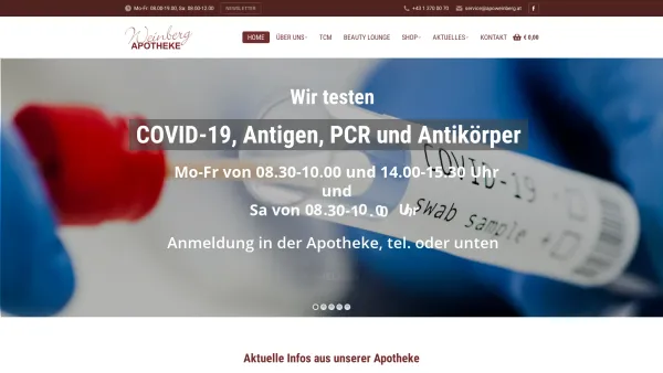 Website Screenshot: Apotheke zum Weinberg - Apotheke zum Weinberg – Ihre Apotheke mit Herz - Date: 2023-06-15 16:02:34
