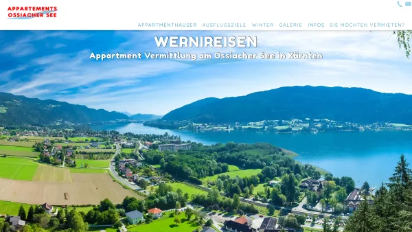 Website Screenshot: Appartement Vermittlung direkt am Ossiachersee wernireisen GmbH Reisebüro Wernitznig - Wernireisen: Appartment Vermittlung am Ossiacher See in Kärnten - Date: 2023-06-22 15:06:15
