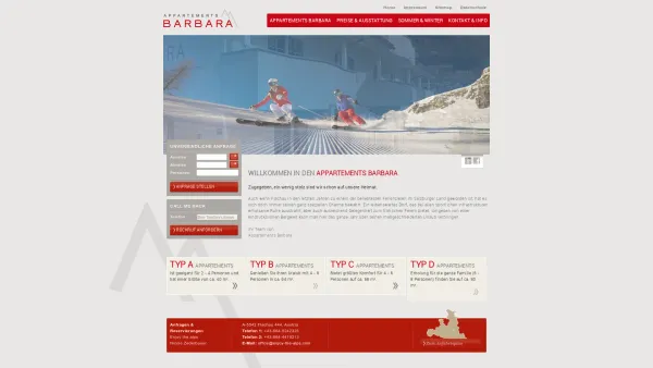 Website Screenshot: Appartements Barbara Brötzner Appartementhaus KEG - Willkommen in Flachau im Land Salzburg - Appartements Barbara - Date: 2023-06-22 15:06:15
