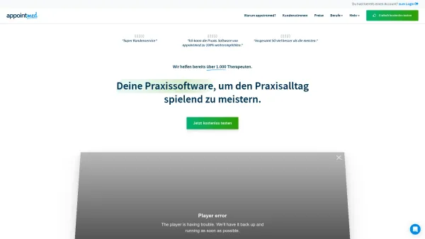 Website Screenshot: appointmed GmbH - Die unkomplizierte All-in-One Praxissoftware – appointmed - Date: 2023-06-26 10:26:08