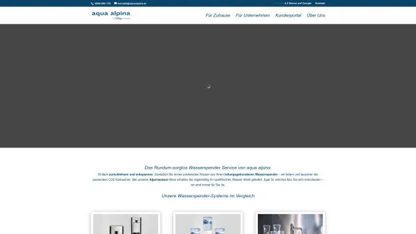 Website Screenshot: aQto Watersystems GmbH - Wasserspender für Unternehmen & Zuhause | Triple A | aqua alpina - Date: 2023-06-15 16:02:34