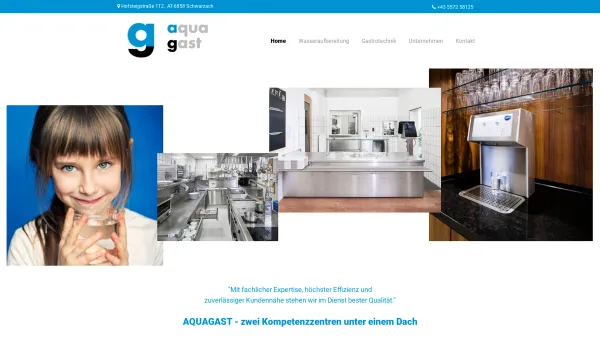 Website Screenshot: Aquagast Wasseraufbereitungs und Gastrotechnik GmbH - Home - Aquagast GmbH | Vorarlberg - Date: 2023-06-14 10:38:47