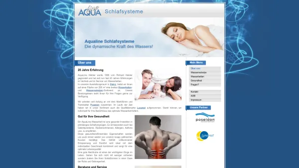 Website Screenshot: Aqua-Line Schlafsysteme Aqualine Schlafsysteme - Über uns - Date: 2023-06-22 15:06:15