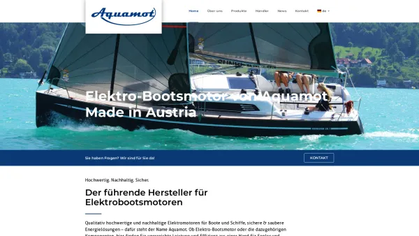 Website Screenshot: Aquamot GmbH - Alles für Ihren Elektro-Bootsmotor von Aquamot : Aquamot GmbH - Date: 2023-06-22 15:06:15