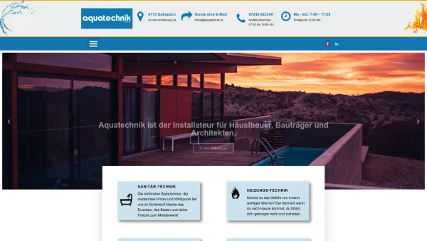 Website Screenshot: AQUATECHNIK Handels und Installationsgesellschaft Neue Seite 2 - Aquatechnik – Installateur in Grieskirchen und Eferding - Date: 2023-06-22 12:13:09