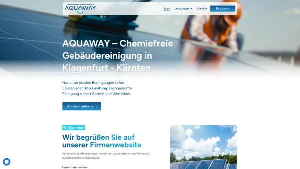 Website Screenshot: Aquaway - Aquaway - Photovoltaik Reinigung in in Klagenfurt - Kärnten - Date: 2023-06-15 16:02:34