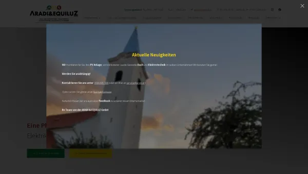 Website Screenshot: ARADI & Sohn GmbH - Dachdecker für Wien und Umgebung | Elektrotechnik und mehr - Date: 2023-06-22 12:13:09