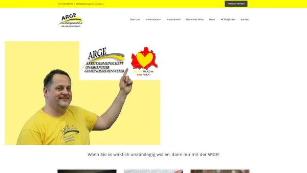 Website Screenshot: Verein ARGE Arbeitsgemeinschaft unabhängiger Gemeindebediensteter - Startseite - ARGE - Die bunte Arbeitnehmervertretung - Date: 2023-06-22 12:13:09