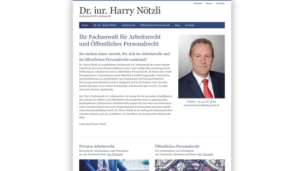 Website Screenshot: Dr. iur. Harry Nötzli Anwalt für Arbeitsrecht in Zürich Arbeitsrecht Anwalt - Home - Dr. iur. Harry Nötzli - Date: 2023-06-26 10:26:08