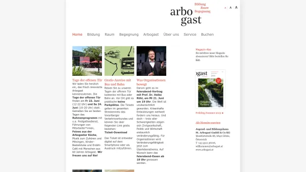 Website Screenshot: Jugend und Bildungshaus St. Arbogast - Bildungshaus St. Arbogast: Home - Date: 2023-06-22 12:13:09