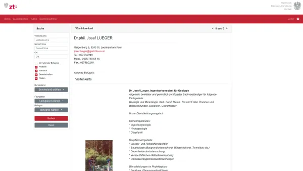 Website Screenshot: Dr. Josef Bundeskammer der Architekten und Ingenieurkonsulenten - Verzeichnis – Bundeskammer der ZiviltechnikerInnen - Date: 2023-06-22 12:13:09