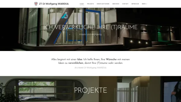Website Screenshot: Architekt Dipl.-Ing. Wolfgang WAREKA - Architekt-DI-Wareka - Date: 2023-06-14 10:38:47