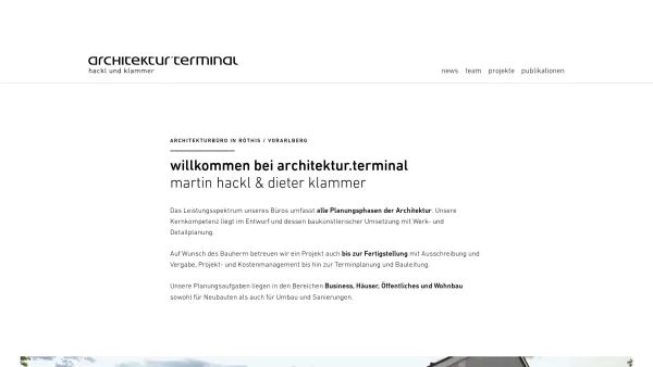 Website Screenshot: Klammer Dieter architektur.terminal - architektur.terminal · architektur.terminal - Date: 2023-06-15 16:02:34