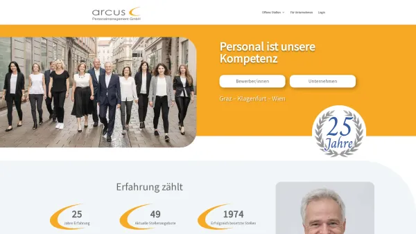 Website Screenshot: arcus Personalmanagement GmbH - arcus Personalmanagement GmbH - Date: 2023-06-22 15:00:05