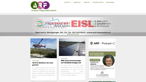 Website Screenshot: ARF - Ausseer Regionalfernsehen - ARF – Ausseer Regionalfernsehen - Date: 2023-06-22 15:00:06