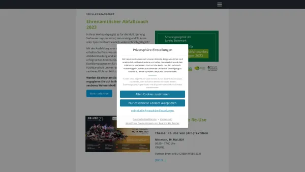 Website Screenshot: Arbeitsgemeinschaft Müllvermeidung kurz: ARGE ARGE Müllvermeidung - ARGE Abfallvermeidung - Date: 2023-06-22 15:00:06