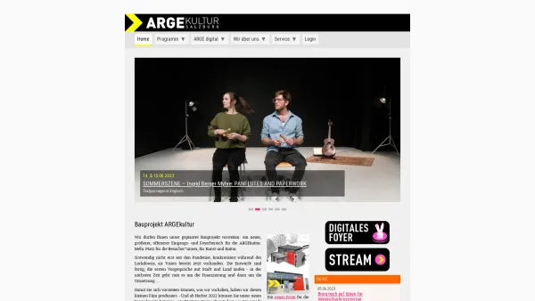 Website Screenshot: ARGEkultur gemeinnützige GmbH - ARGEkultur Salzburg - Kulturzentrum für Veranstaltungen und Produktionen - Date: 2023-06-15 16:02:34