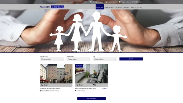 Website Screenshot: Arkaden Immobilien Salzburg - Ihr Immobilienmakler in Salzburg | Arkaden Immobilien - Date: 2023-06-22 15:00:06