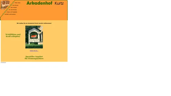 Website Screenshot: header - Arkadenhof Kurtz - Date: 2023-06-14 10:38:47