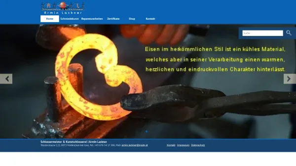 Website Screenshot: Armin Lackner - Metalltechnik - Schlossermeister & Kunstschlosserei Armin Lackner - Date: 2023-06-14 10:38:50