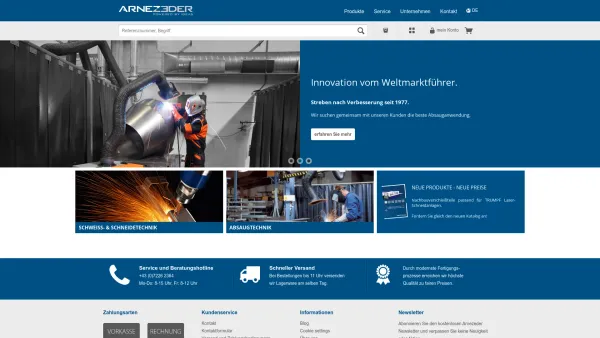 Website Screenshot: ARNEZEDER GmbH schweissen schneiden absaugen - Arnezeder - Powered by Ideas - Date: 2023-06-22 12:13:10