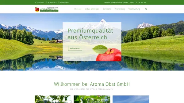Website Screenshot: AROMA - Aroma Obst GmbH - Date: 2023-06-22 12:13:10