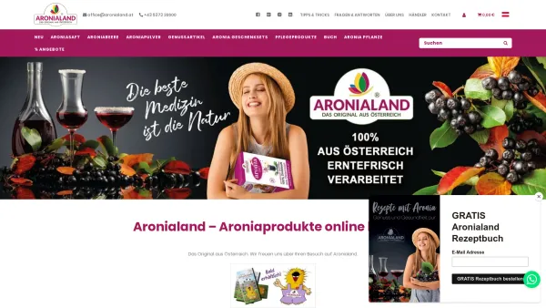 Website Screenshot: ARONIALAND Österreich - Aronialand - Date: 2023-06-22 12:13:10