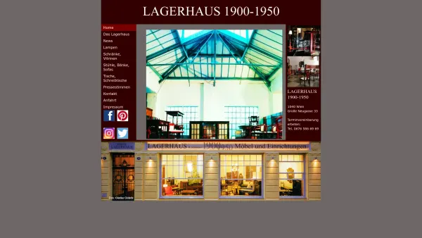 Website Screenshot: LAGERHAUS 1900 1950 Möbel und Einrichtungen - Lagerhaus 1900-1950 - Date: 2023-06-22 12:13:10