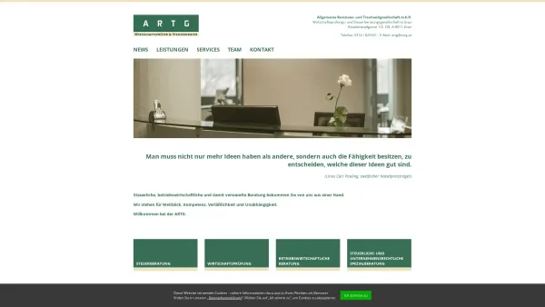 Website Screenshot: ARTG Allgemeine Revisions und TreuhandgesmbH Wirtschaftsprüfer und Steuerberater in Graz - Startseite - ARTG - Date: 2023-06-22 12:13:10