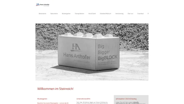 Website Screenshot: Hans Arthofer Ges.m.b.H. & Co.KG - Hans Arthofer | Hartkirchen – Wir betonen Qualität - Date: 2023-06-15 16:02:34