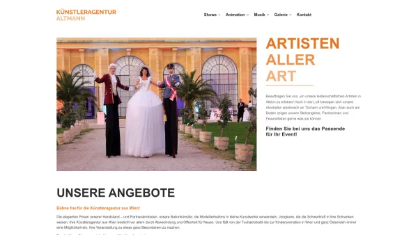 Website Screenshot: Künstleragentur ALTMANN - ArtistenAllerArt | Künstleragentur Altmann - Date: 2023-06-15 16:02:34