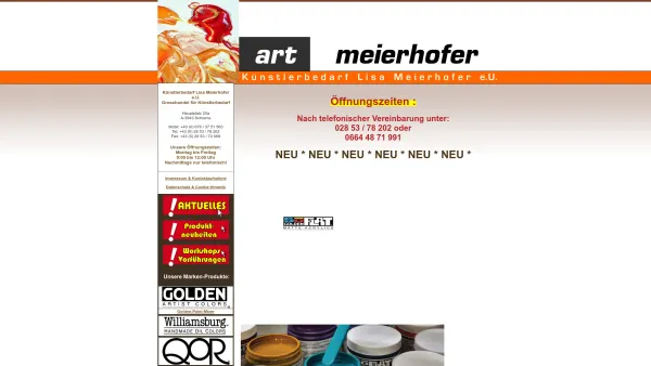 Website Screenshot: Künstlerbedarf Lisa Meierhofer e.U. - Grosshandel für Künstlerbedarf - Künstlerbedarf Lisa Meierhofer e.U. - Pürbach - Startseite - Date: 2023-06-22 15:02:30