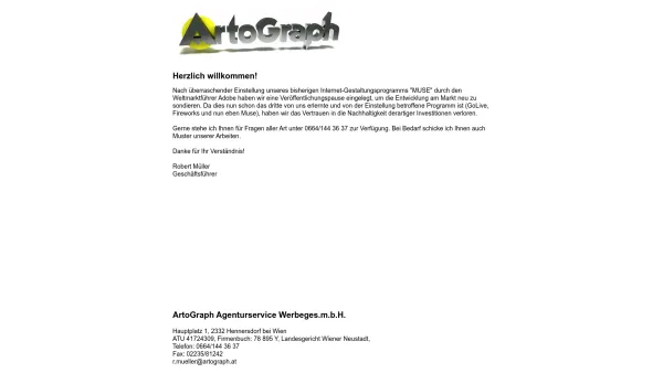 Website Screenshot: ArtoGraph Agenturservice Werbeges.m.b.H. - index - Date: 2023-06-22 15:02:30